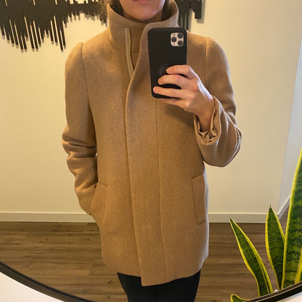 J. Crew Factory Camel Wool Blend Pea Coat